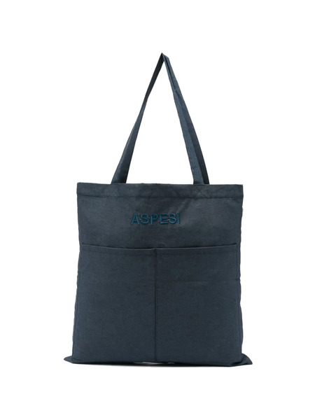  Aspesi Bolso Shopper Bordado - Azul 