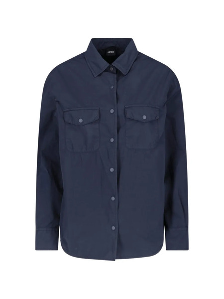  Aspesi Camisa Con Bolsillos De Solapa - Azul 