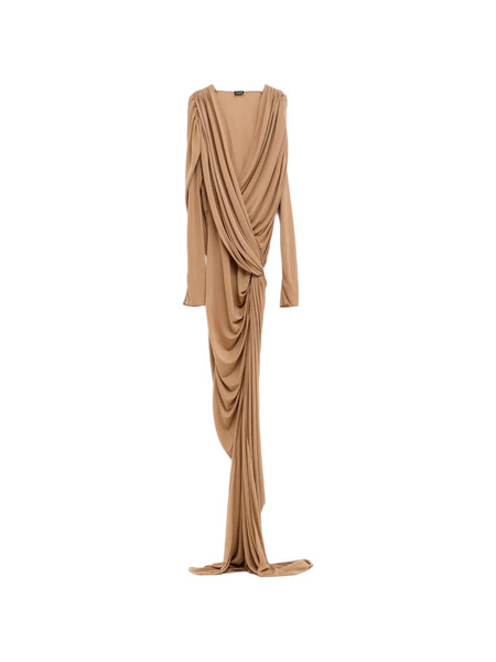  Atlein Vestido Largo Drapeado - Neutro 