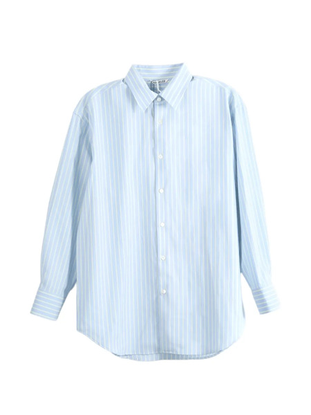  Auralee Camisa A Rayas - Azul 