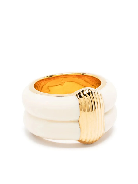  Aurelie Bidermann Anillo Katt Con Doble Capa - Blanco 