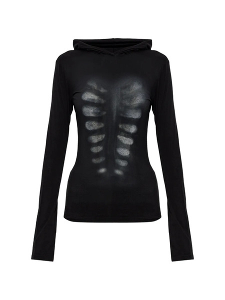  Avavav Sudadera Con Estampado De Rayos X Y Capucha - Negro 