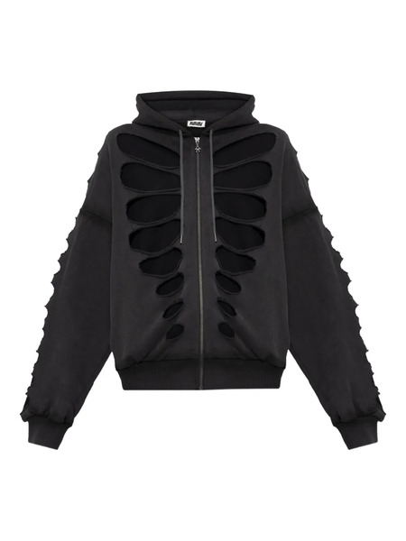  Avavav Sudadera Shoulderless Con Capucha - Gris 