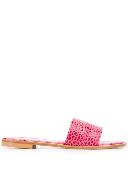  Avec Modération Sandalias Con Efecto De Piel De Cocodrilo - Rosa 