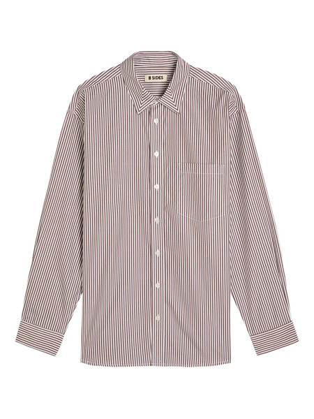  B Sides Camisa Nolan A Rayas - Marrón 