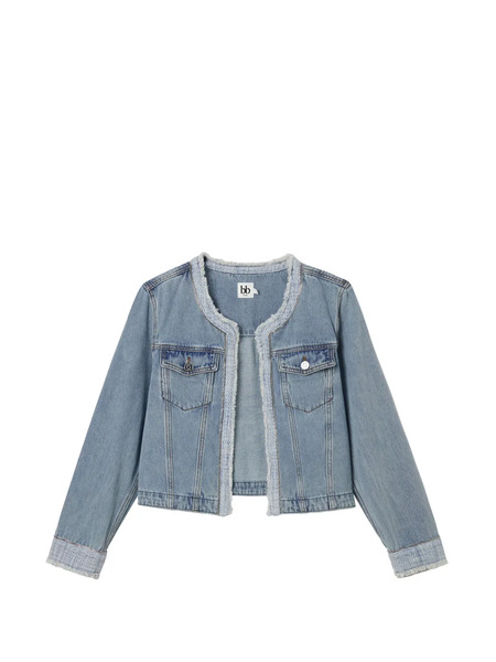  B+ab Chaqueta Vaquera Con Flecos - Azul 