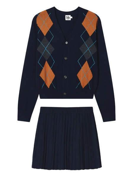  B+ab Conjunto Con Minifalda Plisada - Azul 