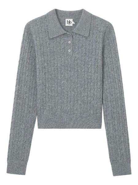  B+ab Polo Con Botones - Gris 