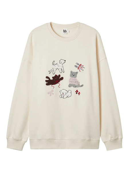  B+ab Sudadera Bordada - Neutro 