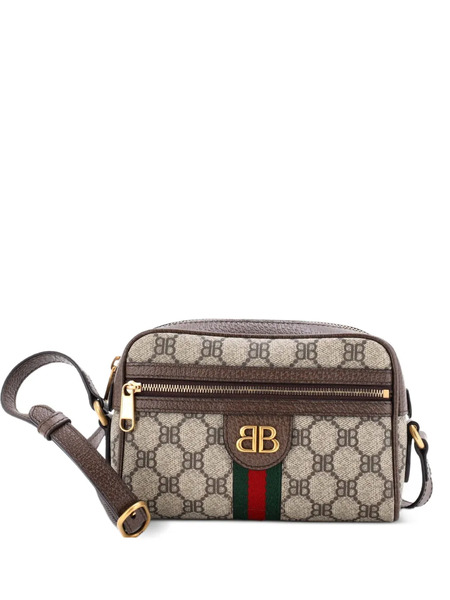  Balenciaga Pre-owned Bandolera Cámara The Hacker Project Bb Mini De Lona Revestida De Balenciaga Pre-owned X Gucci - Marrón 