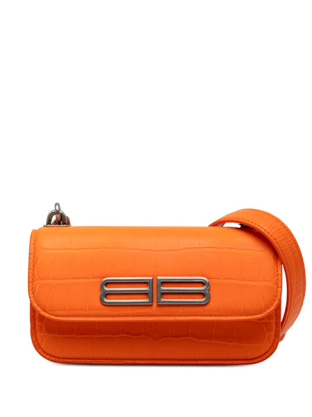  Balenciaga Pre-owned Bandolera Gossip Chain Bag Xs De Piel De Becerro Con Efecto De Piel De Cocodrilo En Relieve 2022 - Naranja 
