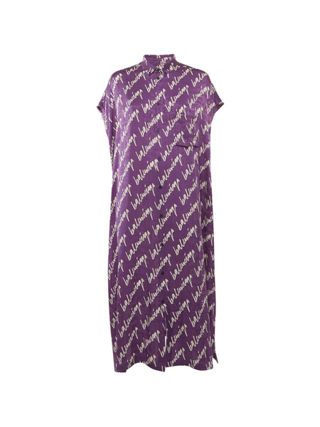  Balenciaga Pre-owned Vestido Largo Con Garabatos Estampados - Morado 