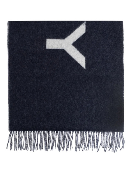  Bally Bufanda Con Logo Y Flecos - Azul 