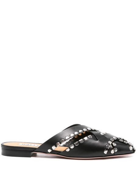  Bally Mules Con Apliques - Negro 