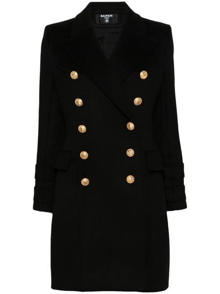  Balmain Abrigo Con Doble Botonadura - Negro 