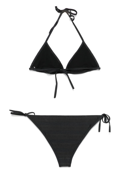  Balmain Bikini Con Logo Estampado - Negro 
