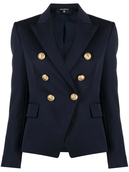  Balmain Blazer Con Doble Botonadura - Azul 