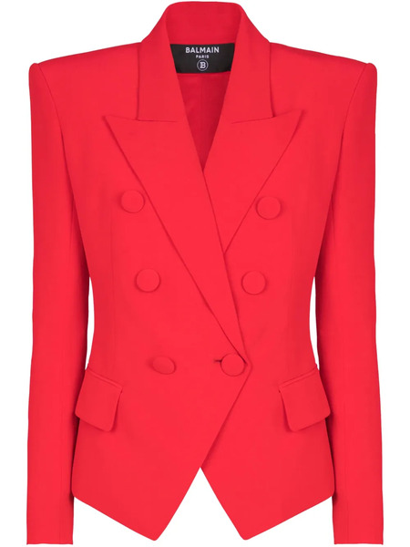  Balmain Blazer Con Doble Botonadura - Rojo 