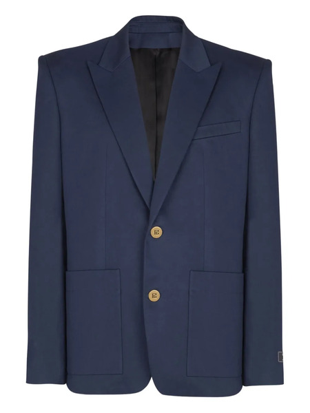  Balmain Blazer De Sarga Con Dos Botones - Azul 