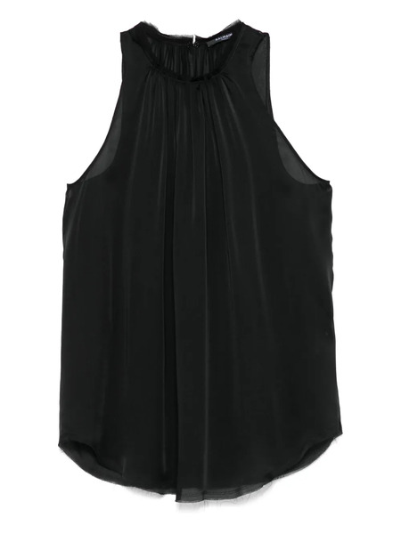  Balmain Blusa De Seda - Negro 