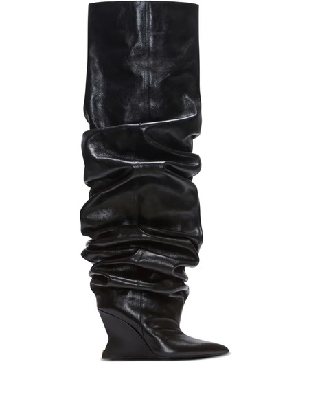  Balmain Botas Altas Con Cuña De 95 Mm - Negro 