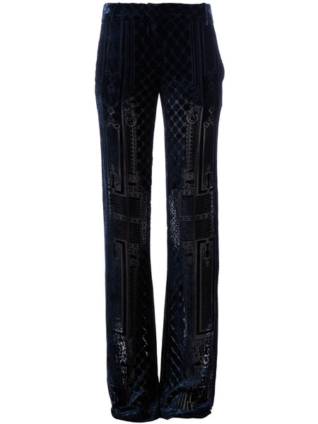  Balmain Brocade Wide Leg Trouser - Azul 