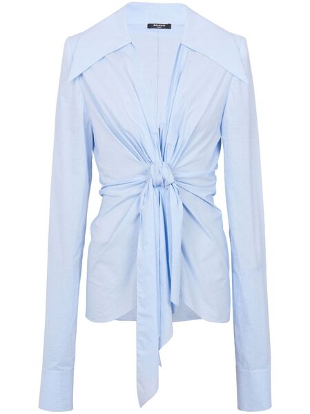  Balmain Camisa A Cuadros Gingham - Azul 