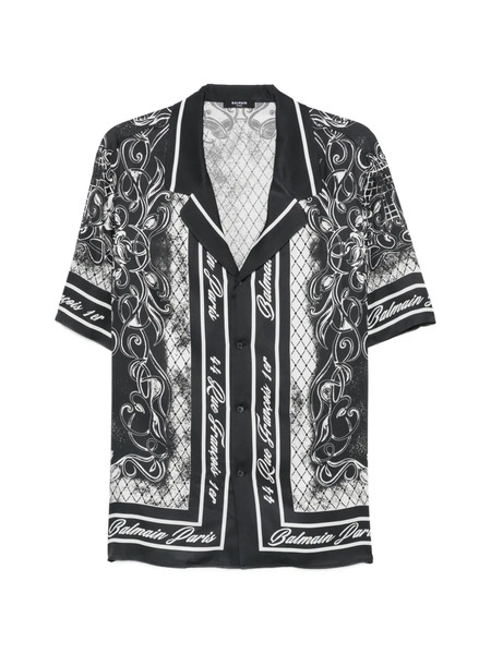  Balmain Camisa Con Estampado Barroco - Negro 