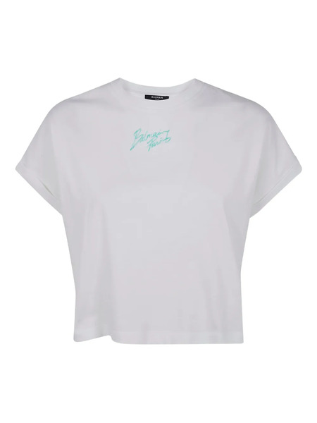  Balmain Camiseta Con Logo Estampado - Blanco 