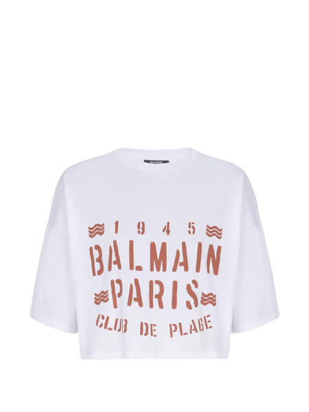  Balmain Camiseta Estampada - Blanco 
