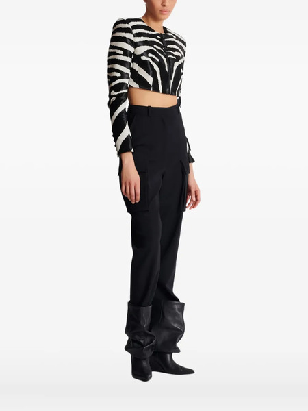  Balmain Chaqueta Con Estampado De Cebra - Blanco 
