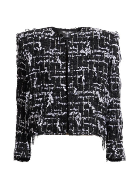  Balmain Chaqueta Corta Con Flecos - Negro 