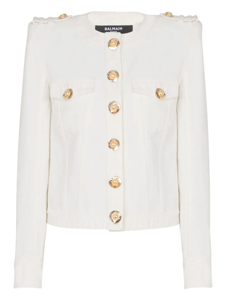  Balmain Chaqueta Corta De Lona - Blanco 