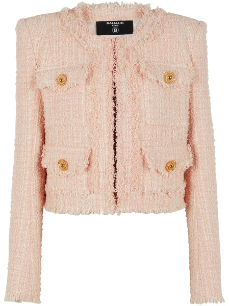  Balmain Chaqueta Sin Cuello - Rosa 