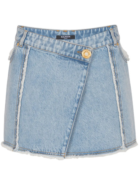  Balmain Falda Corta Vaquera - Azul 
