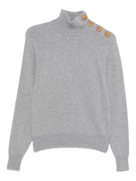  Balmain Jersey Con Cuello Alto - Gris 