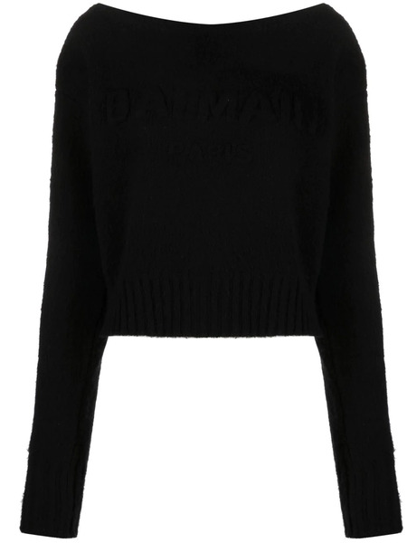  Balmain Jersey Con Cuello Barco - Negro 