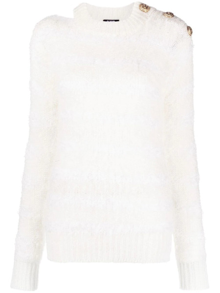  Balmain Jersey Con Cuello Redondo Y Botones - Blanco 