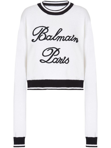  Balmain Jersey Con Logo Bordado - Blanco 