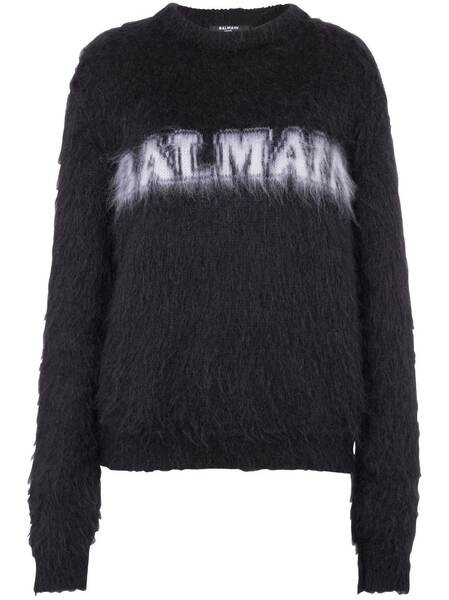  Balmain Jersey Con Logo En Jacquard - Negro 