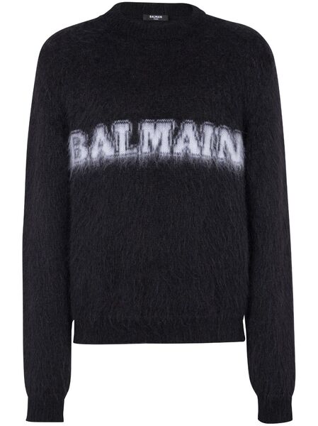  Balmain Jersey Con Logo Estampado - Negro 