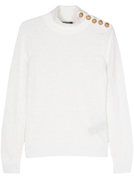  Balmain Jersey Con Monograma Pb - Blanco 