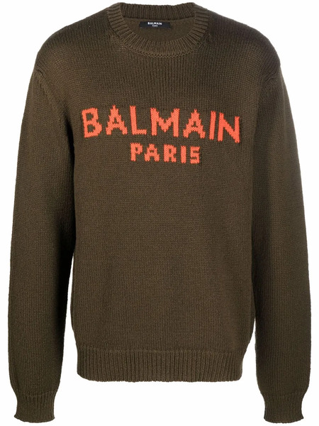  Balmain Jersey De Punto Con Logo - Verde 