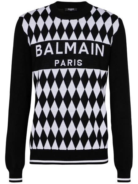  Balmain Jersey Diamond Balmain Paris - Negro 