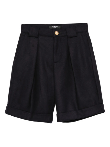  Balmain Kids Bermudas Con Pinzas - Azul 