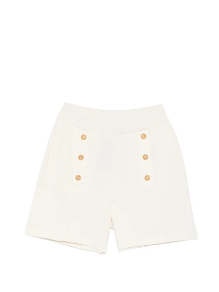  Balmain Kids Bermudas De Algodón Con Botones - Blanco 