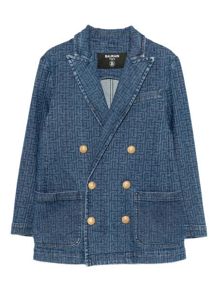  Balmain Kids Blazer Pb Labyrinth - Azul 