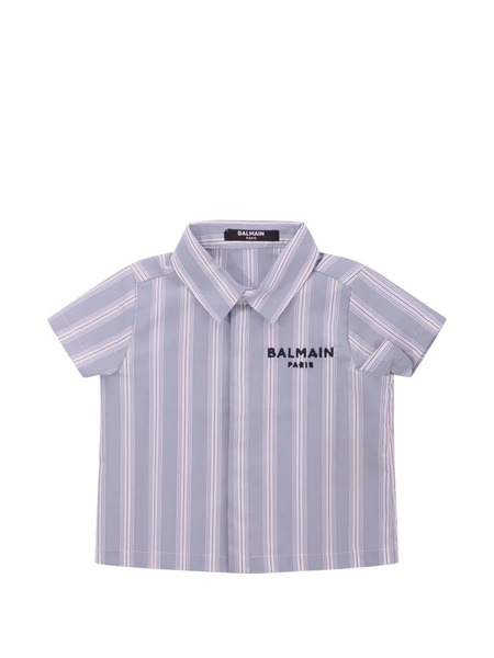  Balmain Kids Camisa A Rayas - Azul 