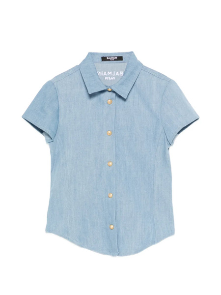  Balmain Kids Camisa Con Botones - Azul 