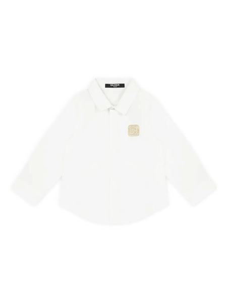  Balmain Kids Camisa Con Pliegues - Blanco 